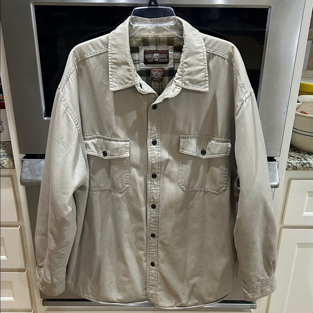 Men's Beige Shirt Jacket